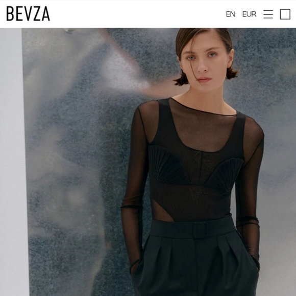 Bevza LONG SLEEVE BODYSUIT NWT black mesh Large - Picture 4 of 14